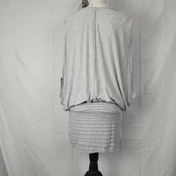 Max Studio Womens Gray V Neck Dolman Sleeve Stretch One Piece Mini Dress Size S - Picture 2 of 9